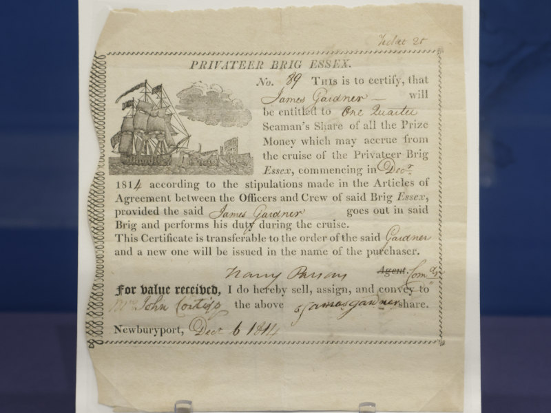 Anteil an der Beute, das die Fregatte Essex im Jahr 1814 erbeuten würde. Foto: MoAF