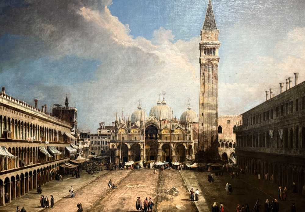 Markusplatz mit Blick auf San Marco. Gemälde von Canaletto um 1723/24. Sammlung Thyssen-Bornemisza Madrid, Inv. 75 (1956.11). Foto: KW.
