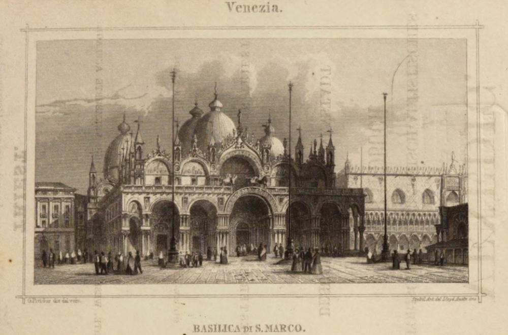 Abbildung des Markusdoms in einem britischen Reiseführer des Jahres 1857.